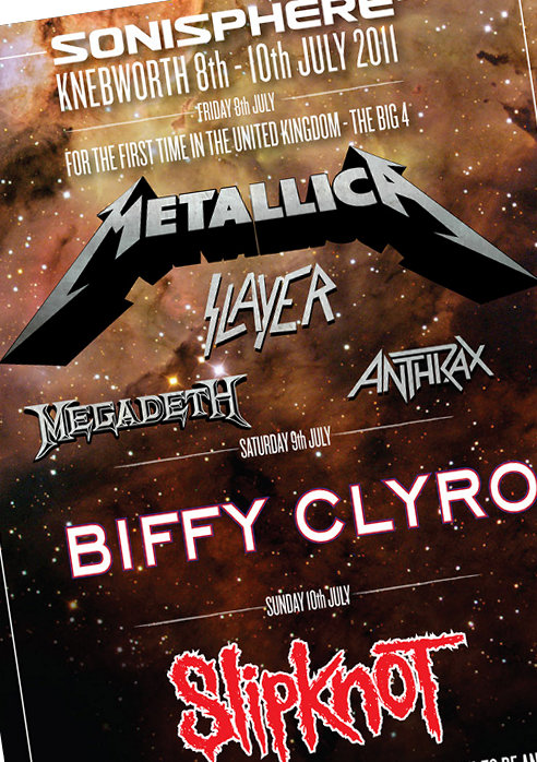 Sonisphere UK holt die Big Four Metallica, Slayer, Megadeth und Anthrax zurück auf eine Bühne