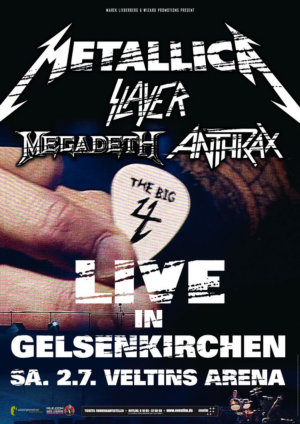 Die Thrash-Big4 Metallica, Slayer, Megadeth und Anthrax kommen erstmalig nach Deutschland