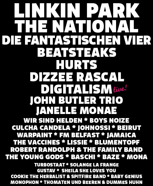 OpenAir St.Gallen stellt Linkin Park 31 Bands zur Seite: The National, Die Fantastischen Vier,..