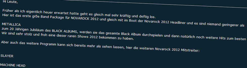 Nova Rock: Erste Bandwelle bringt Metallica, Machine Head, Slayer und 15 weitere