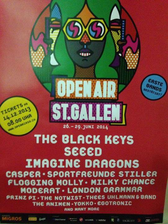 Open Air St. Gallen: Plakat scheint Bandwelle mit The Black Keys und Seeed vorwegzunehmen