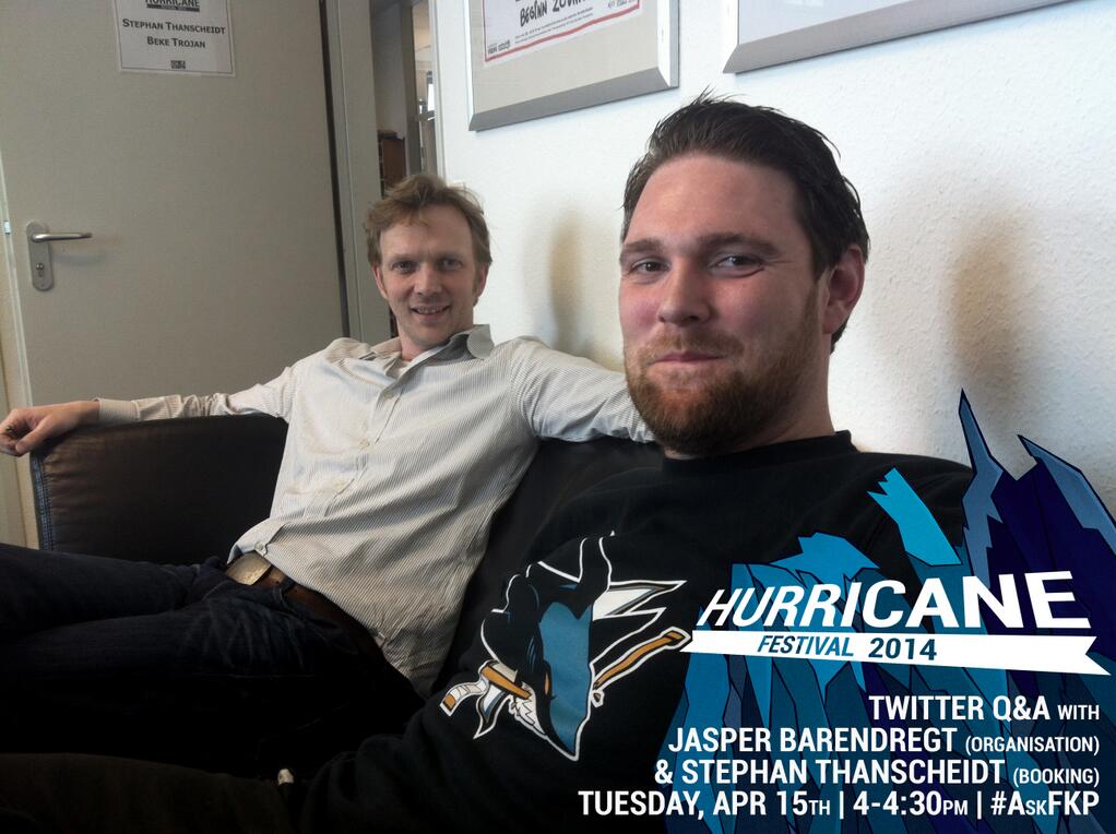 Zur ersten Hurricane-Twitter-FAQ traten heute Jasper Barendregt und Stephan Thanscheidt an, Bild: FKP Scorpio
