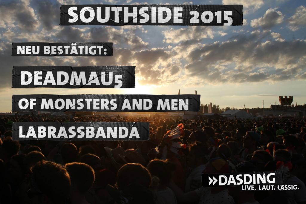 Bestätigungen für das Southside 2015 via DasDing, Quelle: facebook.com/dasding