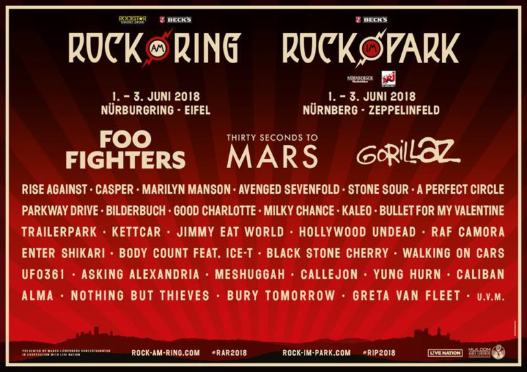 Rock am Ring / Rock im Park: Erste Bandwelle installiert Foo Fighters, Gorillaz und 30 Seconds To Mars als Headliner