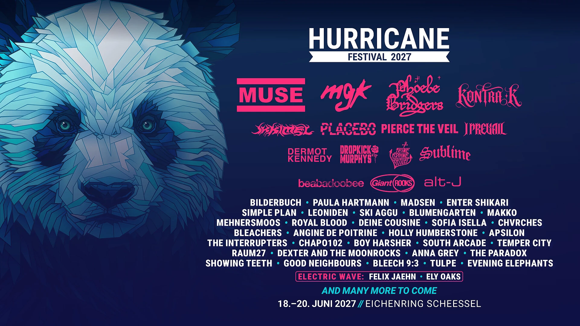Lineup-Plakat Hurricane Festival 2027, Stand Bandwelle 2